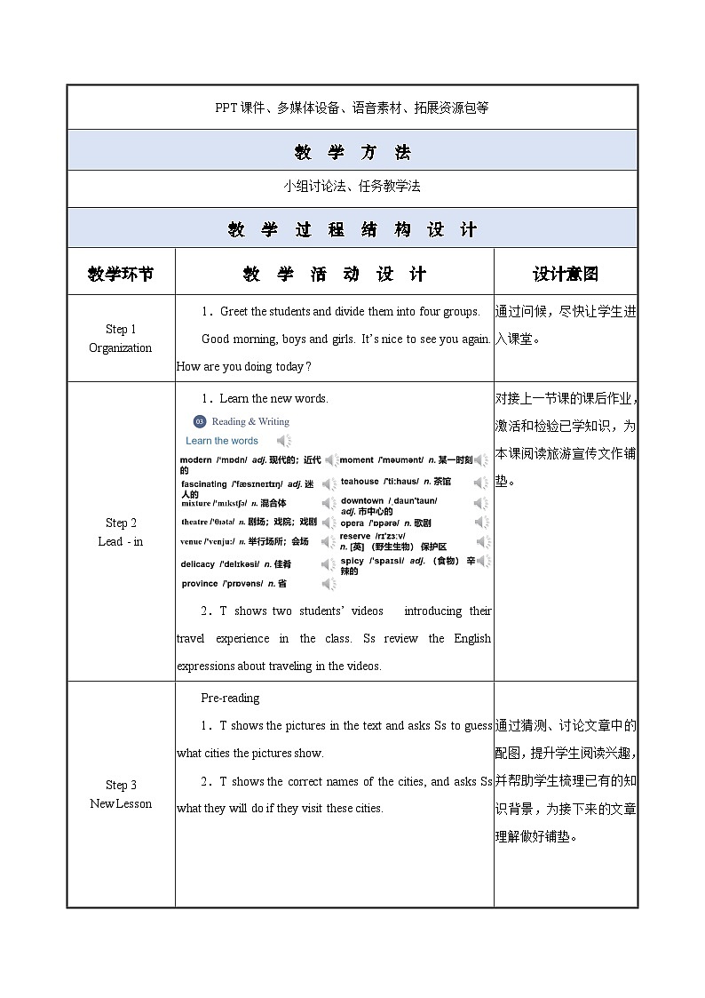 Unit 5 第2课时 Reading and Writing (1)【中职专用】（外研版2021基础模块2）课件+教案+同步练习含答案02