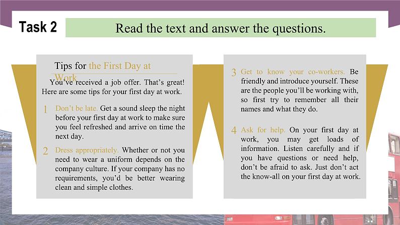 Unit 1  First Day at Work  第2课时  Reading & Writing 高二英语（外研版2021职业模块工科类）课件+教案+同步练习含答案05