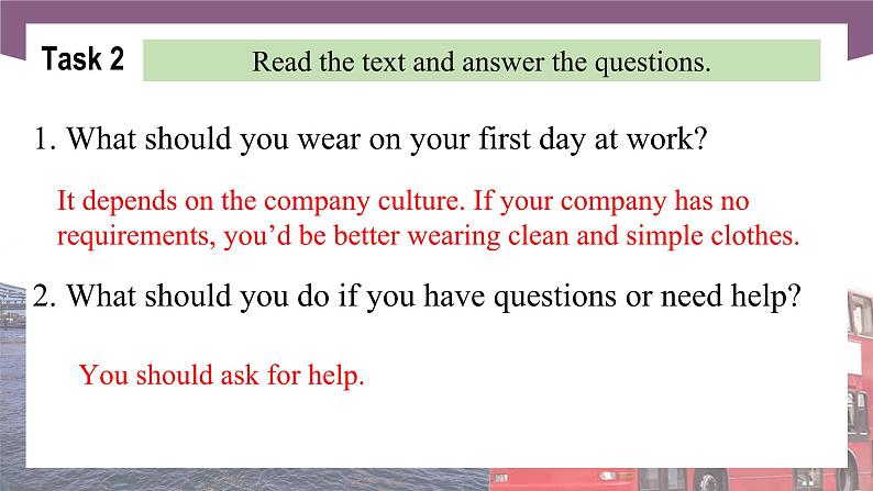Unit 1  First Day at Work  第2课时  Reading & Writing 高二英语（外研版2021职业模块工科类）课件+教案+同步练习含答案06