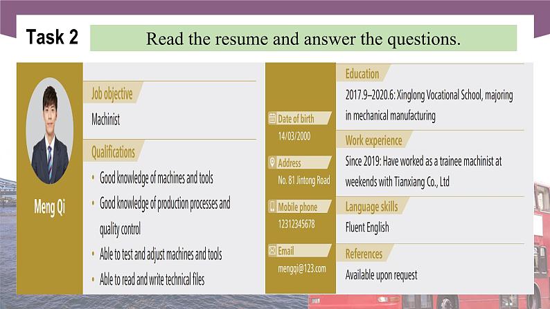 Unit 8 Tell Me About Your Future  第2课时  Reading & Writing 高二英语（外研版2021职业模块工科类）课件+教案+同步练习含答案05