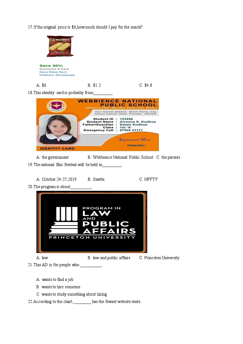 四川省中职高考对口升学英语模拟试题（三）含答案03
