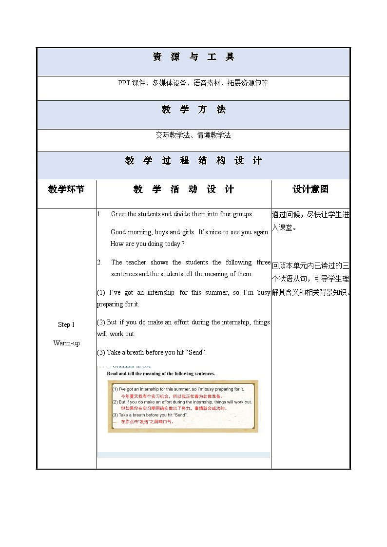 Unit 2 （第4课时）中职专用高二英语（外研版2021拓展模块） 课件+教案02