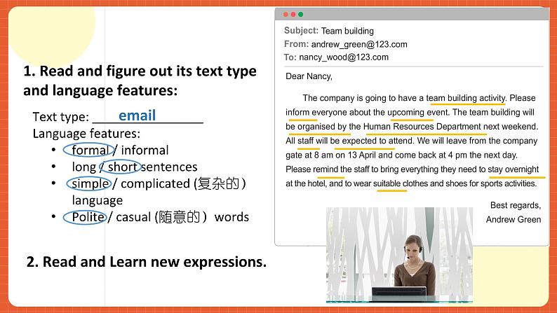 中职英语外研版2021职业模块（服务）Unit 1 Period 2《reading and writing》课件07