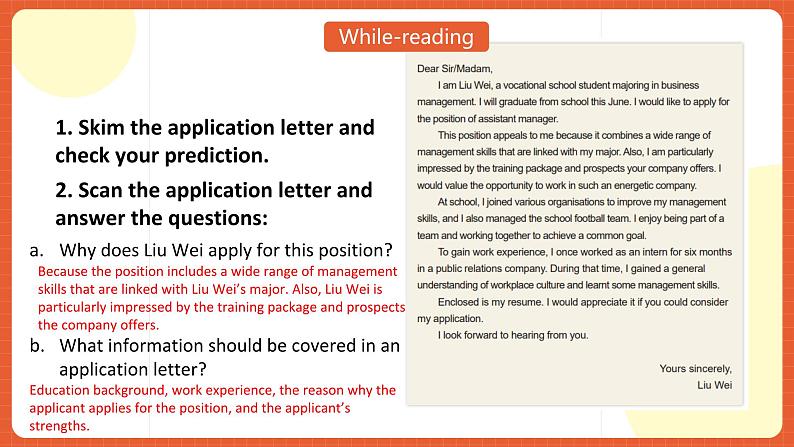 中职英语外研版2021职业模块（服务）Unit 3 Period 2《reading and writing》课件04