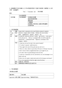 基础模块3 Unit2 Community Life知识讲解-2025年中职高考英语一轮复习讲练测（高教版2023修订版·全国通用）