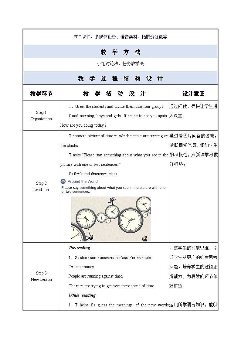 中职英语外研版（2021）基础模块2 Unit 2 第5课时 Around the World 教案第2页