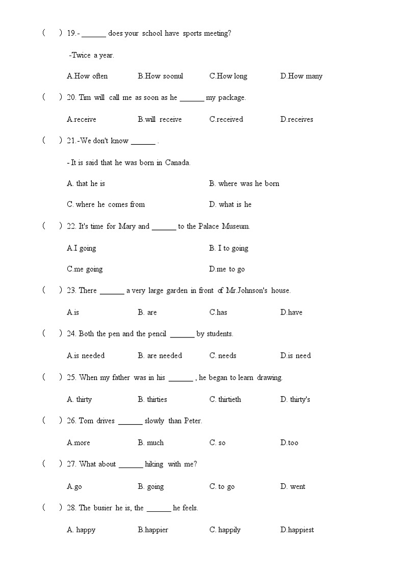 中职英语外研版（2021）基础模块2 Unit 5 第5课时 For Better Performance & Around the World 同步练习（解析卷）第3页
