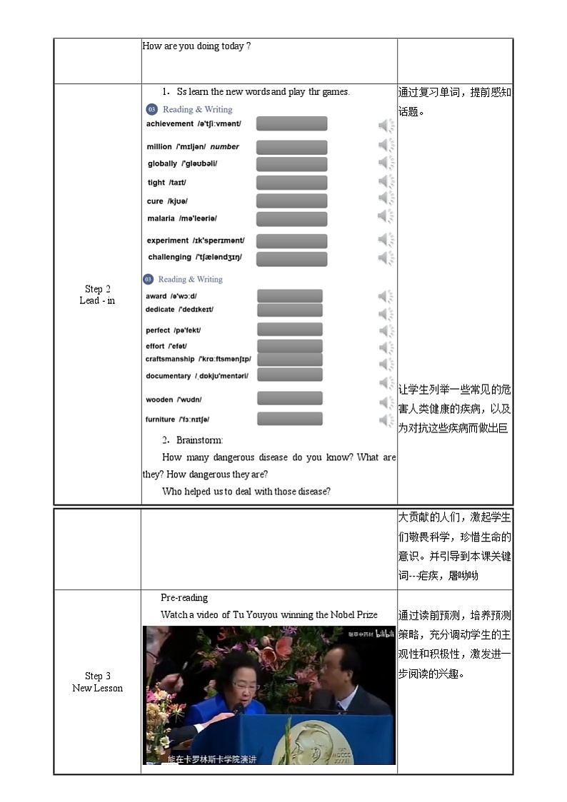 中职英语外研版（2021）基础模块2 Unit 8 第2课时 Reading and Writing (1)   教案第2页