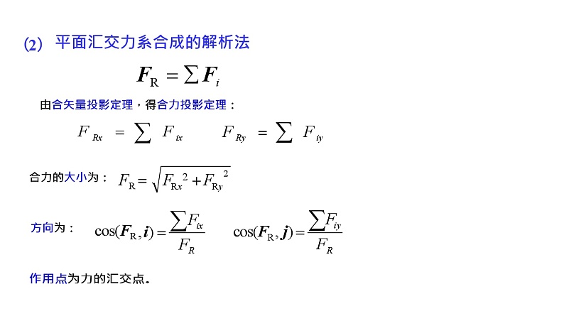理论力学课件4.2 平面汇交力系合成与平衡的解析法第3页