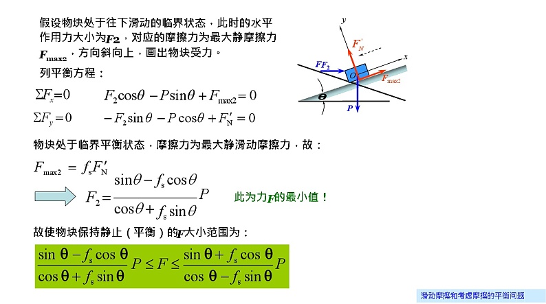 理论力学课件9.3 考虑摩擦的平衡问题(解析法)第3页