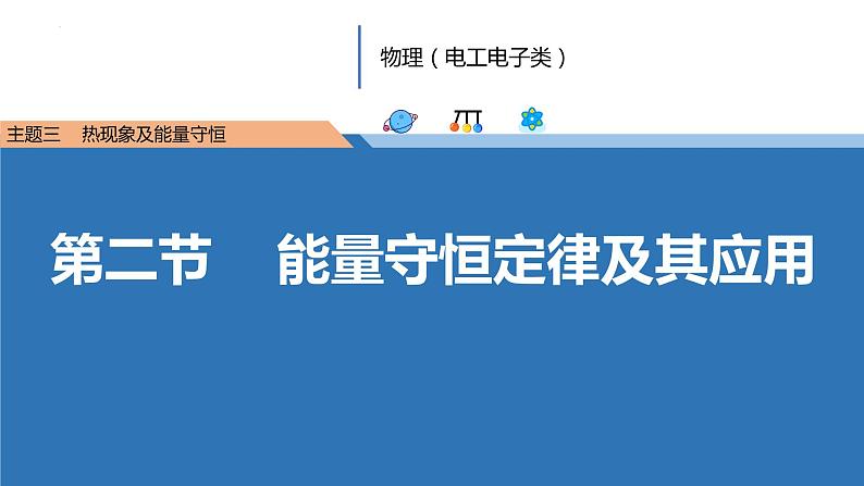 中职物理 （高教版电工电子类）同步备课 第二节  能量守恒定律及其应用（课件）第1页