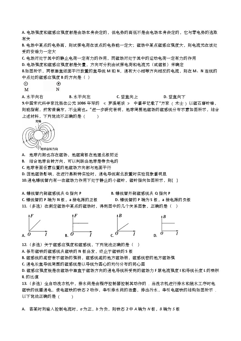 中职物理（高教版电子电工类） 同步备课 第五节  磁介质铁磁材料(试卷)（原卷版）第2页