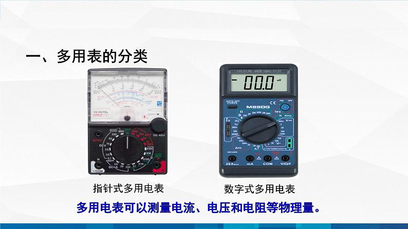 中职物理 高教版 机械建筑类 同步备课 第三节  学生实验：多用表的使用（课件）03