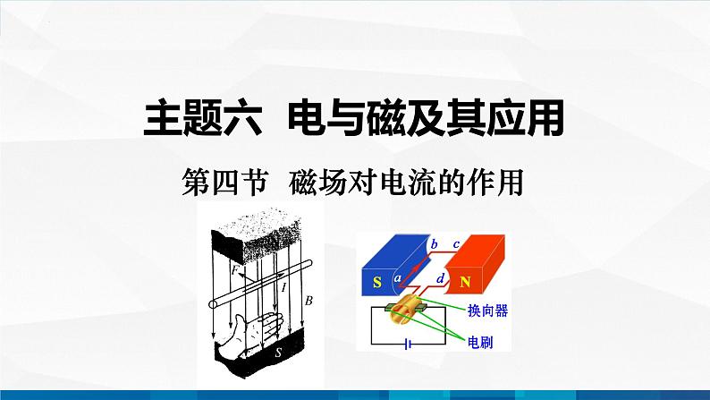 中职物理 高教版 机械建筑类 同步备课 第四节  磁场对电流的作用（课件）01