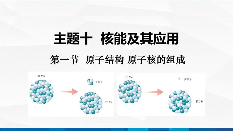 中职物理 高教版 机械建筑类 同步备课 第一节  原子结构 原子核的组成（课件）01