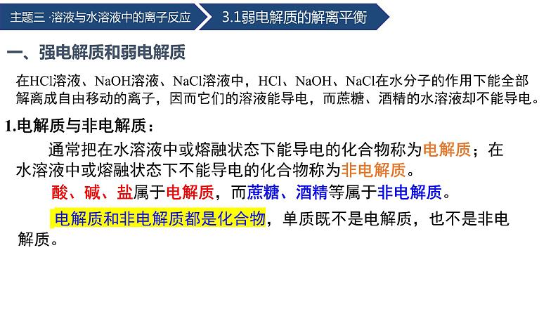 中职化学 高教版2021 农林牧渔类 同步课堂 主题三 第一讲 弱电解质的解离平衡（课件）第6页