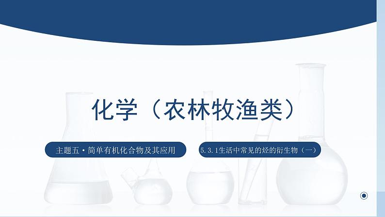 中职化学 高教版2021 农林牧渔类 同步课堂 主题五 第三节 生活中常见的烃的衍生物（第1课时）（课件）第1页