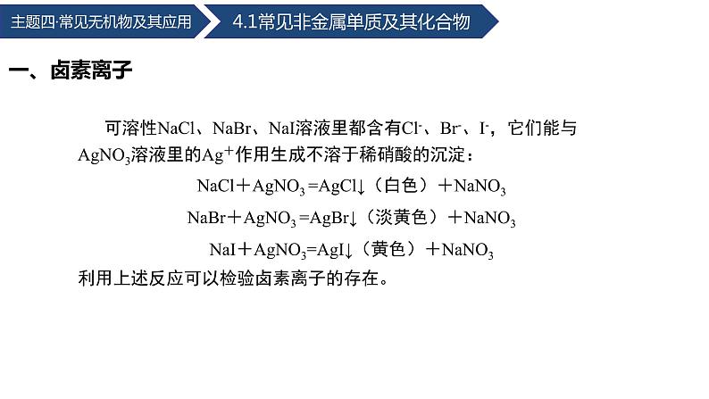 中职化学 高教版2021 农林牧渔类 同步课堂 主题四 第三节 常见阴阳离子的检验（课件）07