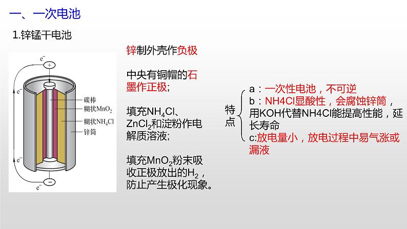 专题一 第二节 电池的类型【中职专用】高中化学（高教版2021加工制造类） 课件+同步练习含解析卷06