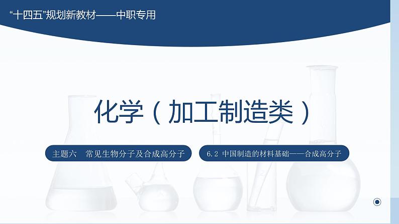 主题六 第三节 中国制造的材料基础——合成高分子（课件）【中职专用】高中化学（高教版2021加工制造类）第1页