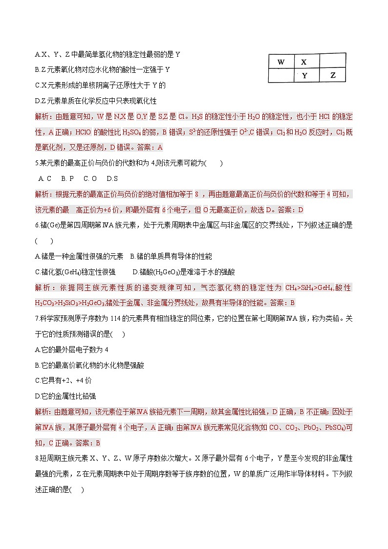 主题一 第二节 元素周期律与元素周期表（第1课时）【中职专用】高中化学（高教版2021加工制造类）  课件+同步练习含解析卷02