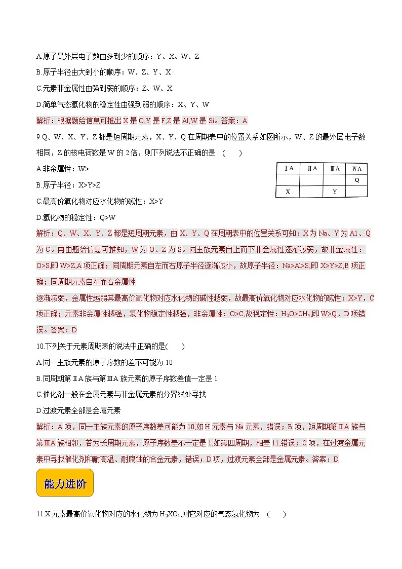 主题一 第二节 元素周期律与元素周期表（第1课时）【中职专用】高中化学（高教版2021加工制造类）  课件+同步练习含解析卷03