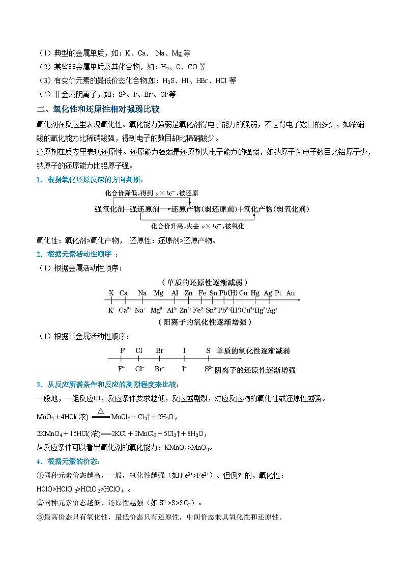 【领跑 百分百】第09讲 氧化剂、还原剂、氧化还原反应规律-2024年初升高化学衔接讲义（人教版2019）（解析版）第2页