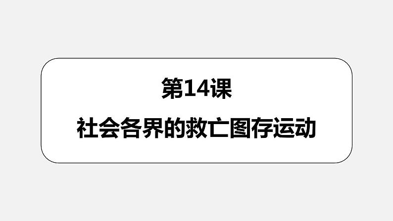 第14课 社会各界的救亡图存运动 （课件）-【中职】高一历史同步（高教版）01