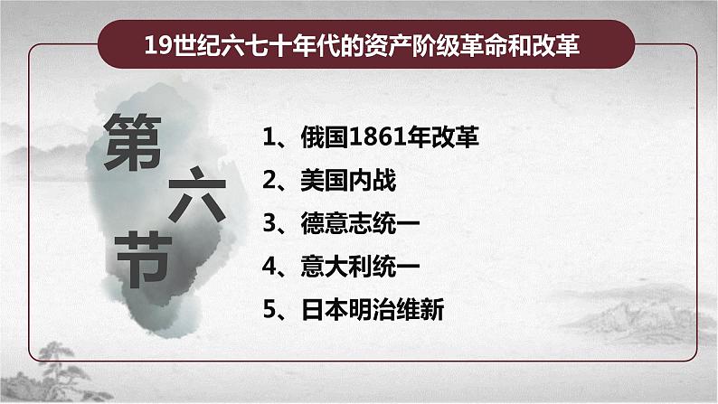 【中职专用】《世界历史》（人教版全一册） 第六节  19世纪六七十年代的资产阶级革命和改革（课件）04