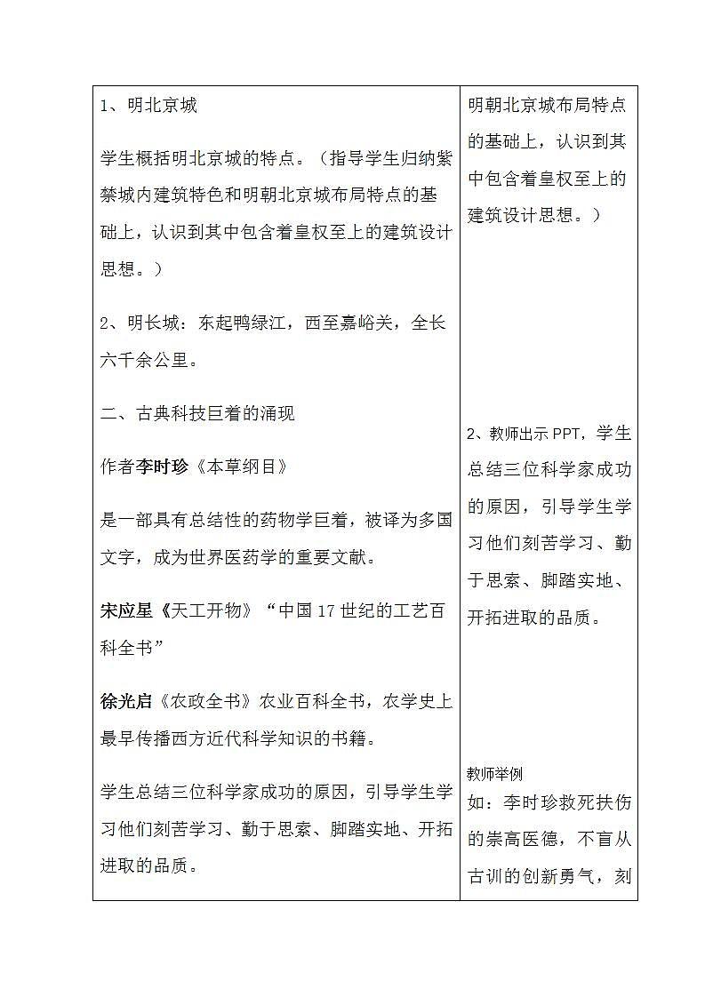 【2023部编高教版】中职历史 基础模块 中国历史 第十四课 明清时期的经济、科技与文化 （教案）02