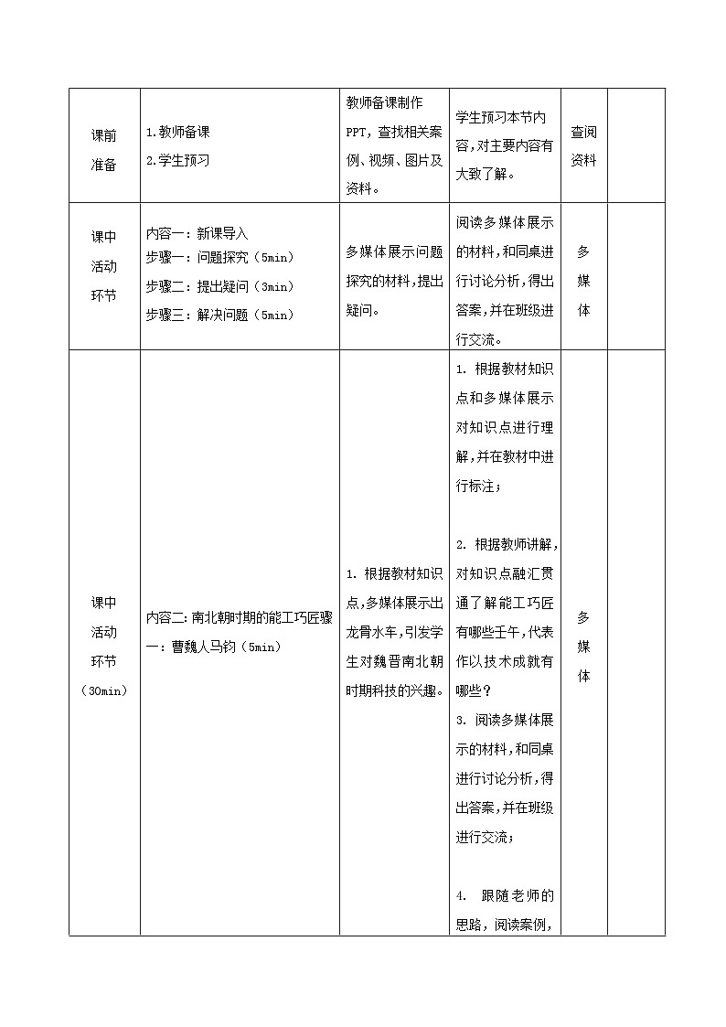 部编高教版2023 中职历史 第7课 《三国两晋南北朝时期的科技与文化 》教案03