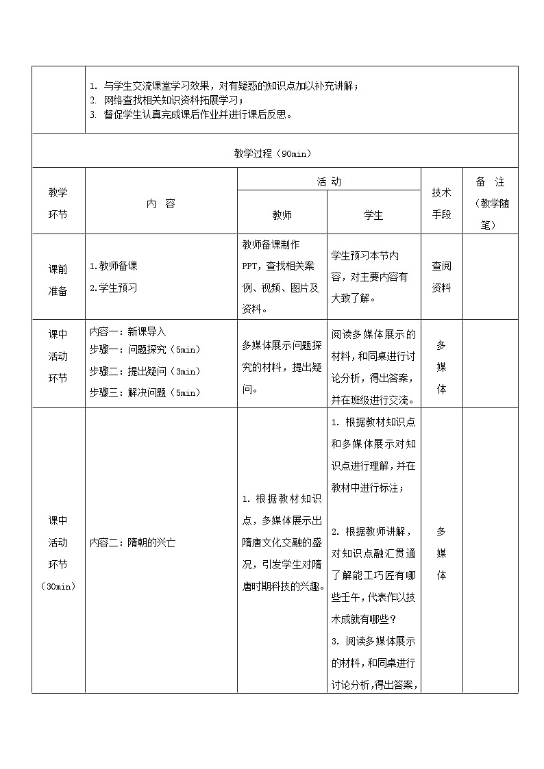部编高教版2023 中职历史 第8课 《隋唐政治演变与民族交融》教案03