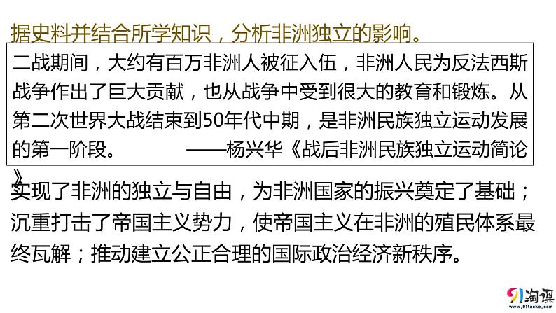 中职高教版（2023）世界历史全一册第21课 殖民体系的瓦解与新兴独立国家的发展 课件06