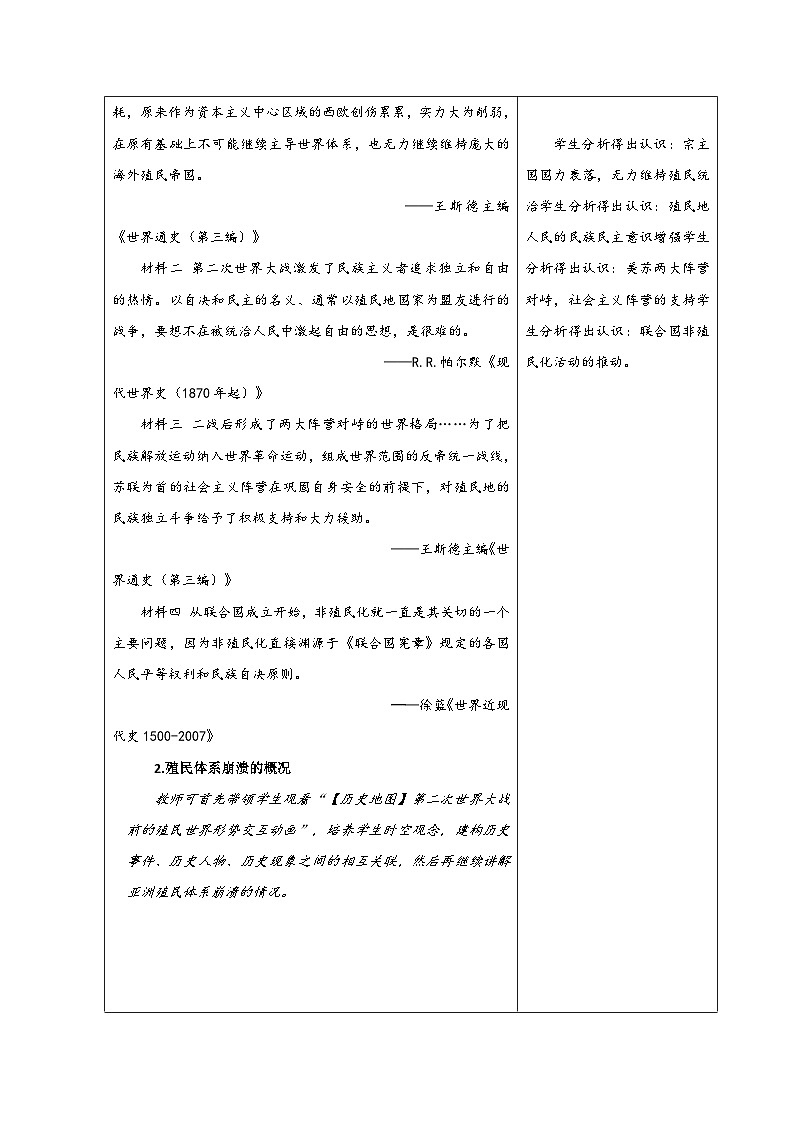 中职高教版（2023）世界历史全一册第21课 殖民体系的瓦解与新兴独立国家的发展 教案03