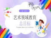 紫色卡通风艺术领域教研PPT模板