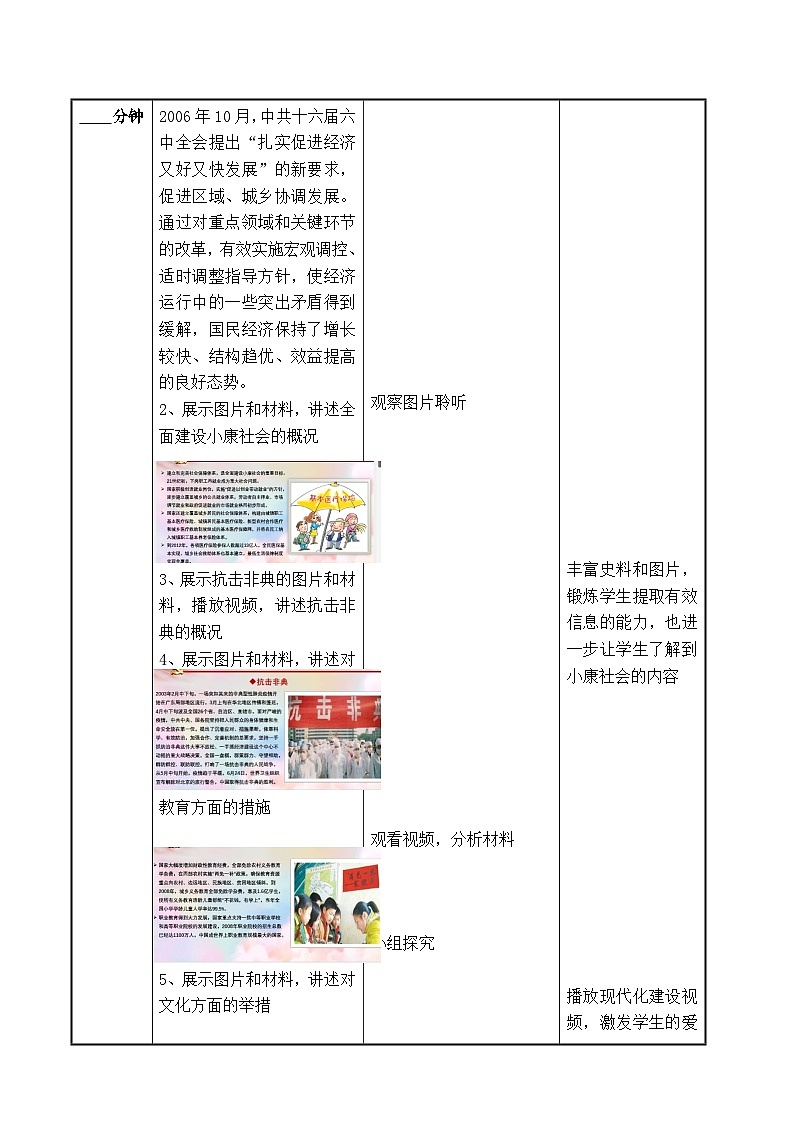 第29课 全面建设小康社会和坚持发展中国特色社会主义（配套教案）-【中职专用】《中国历史》03