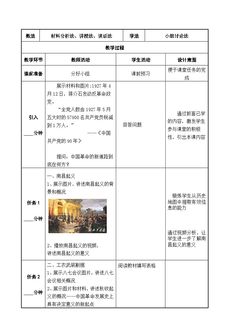 第21课 中国共产党开辟革命新道路（配套教案）-【中职专用】《中国历史》02