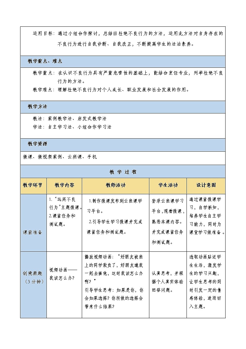 第九课 预防一般违法行为 杜绝不良行为 2　教案03