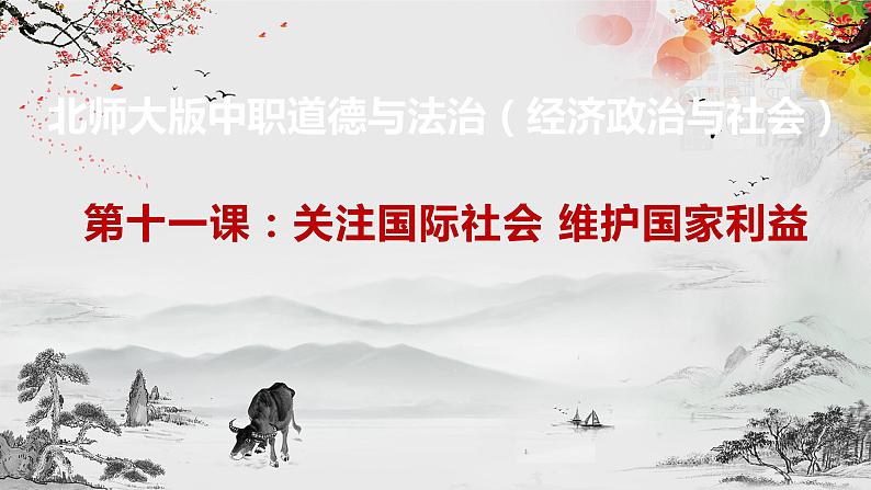 【北师大版】政治经济政治与社会 第11课 关注国际社会 维护国家利益  课件01