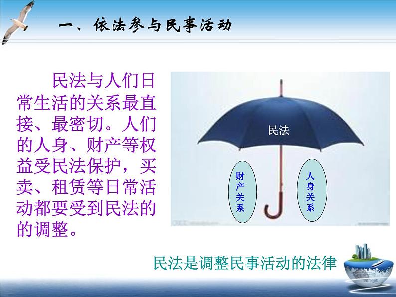 【中职专用】高中思想政治 高教版 《职业道德与法律》  第十一课 依法公正处理民事关系 课件04