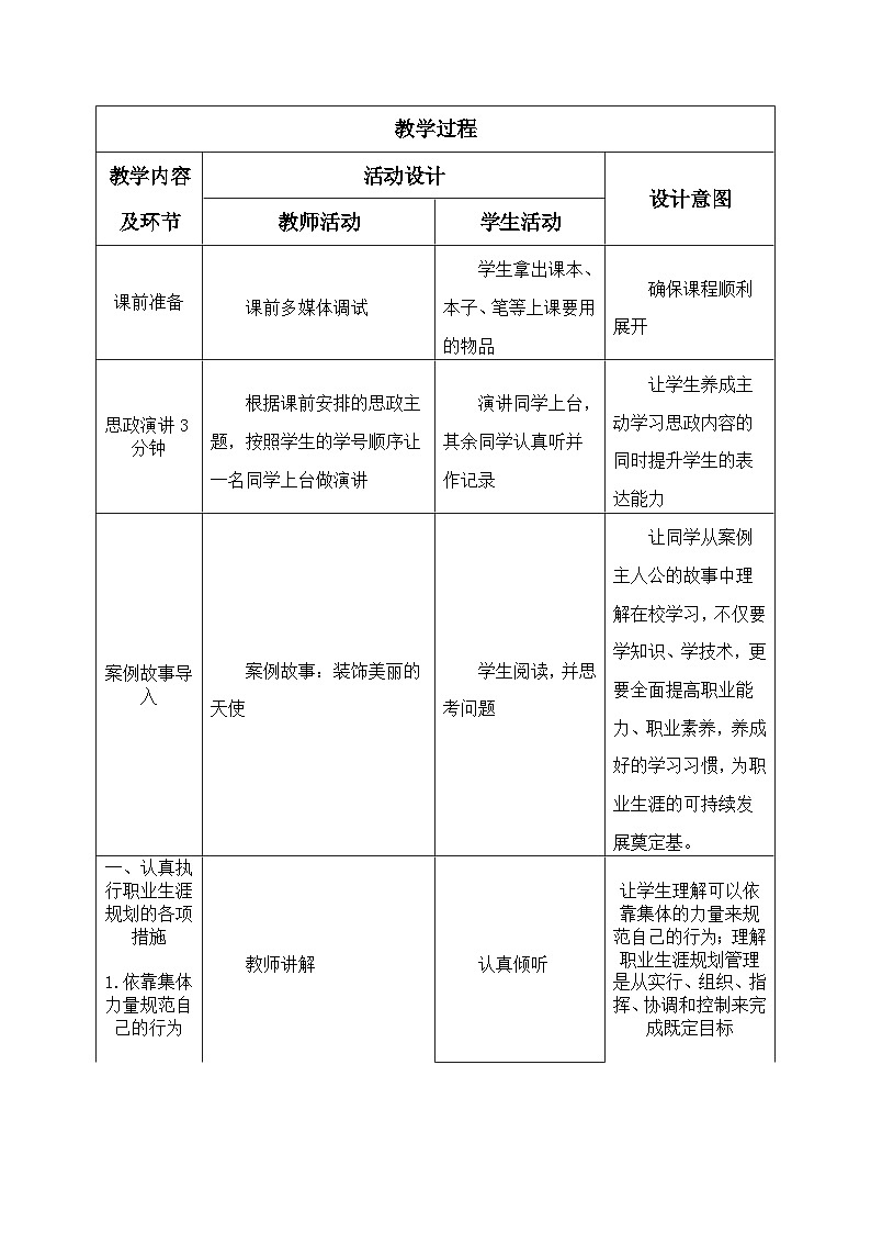 【中职专用】高中思想政治  （高教版·第五版）《职业生涯规划》 第一课+管理规划，夯实终身发展基础（教案）02