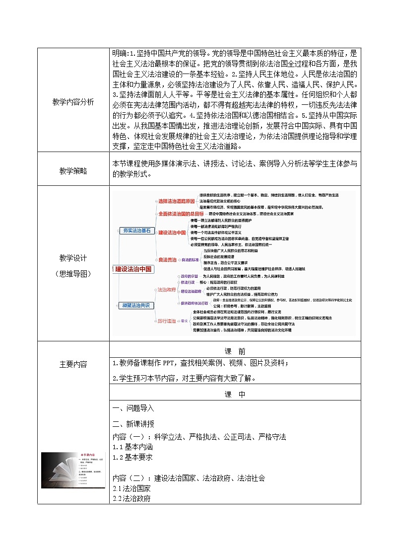 【2023部编高教版】中职思想政治 职业道德与法 第八课 建设法治中国（教案）02