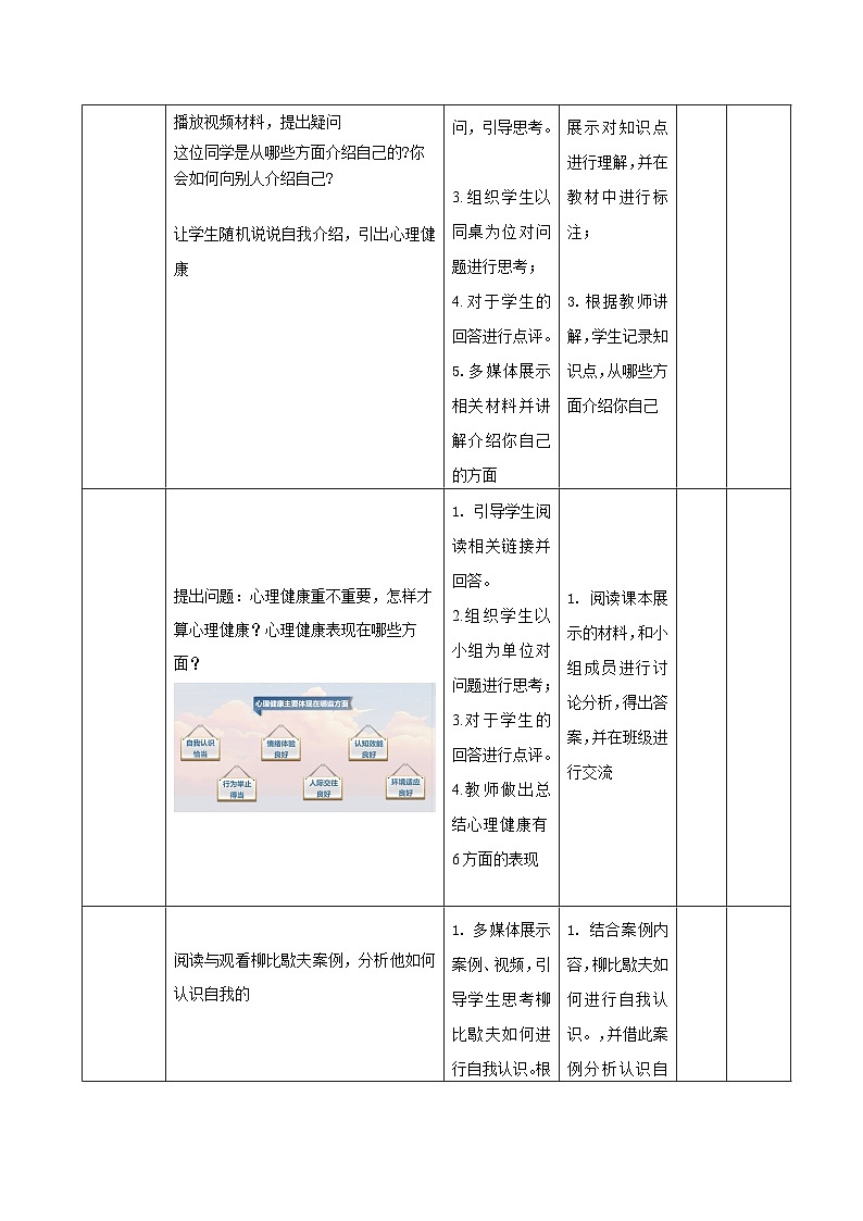 【2023部编高教版】中职思想政治 心理健康与职业生涯 第三课 发现自我 完善自我 教案03