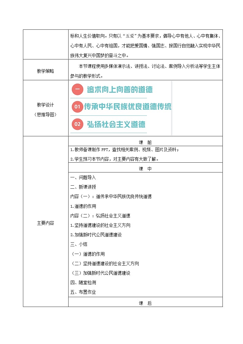 【2023部编高教版】中职思想政治 职业道德与法治 第一课 追求向上向善的道德教案第2页