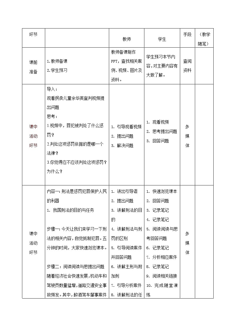 【2023部编高教版】中职思想政治 职业道德与法治 第十二课 自觉抵制犯罪 教案03