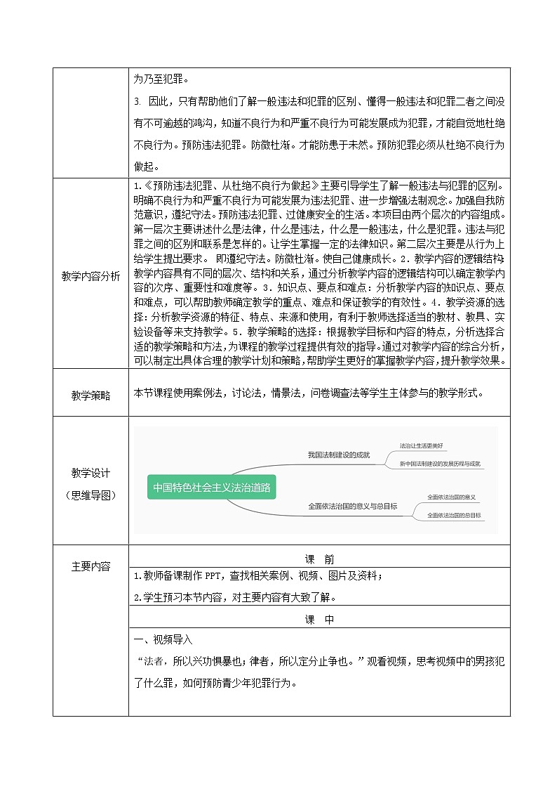 部编高教版2023 中职思想政治 职业道德与法治 第12课 自觉抵制犯罪 教案02