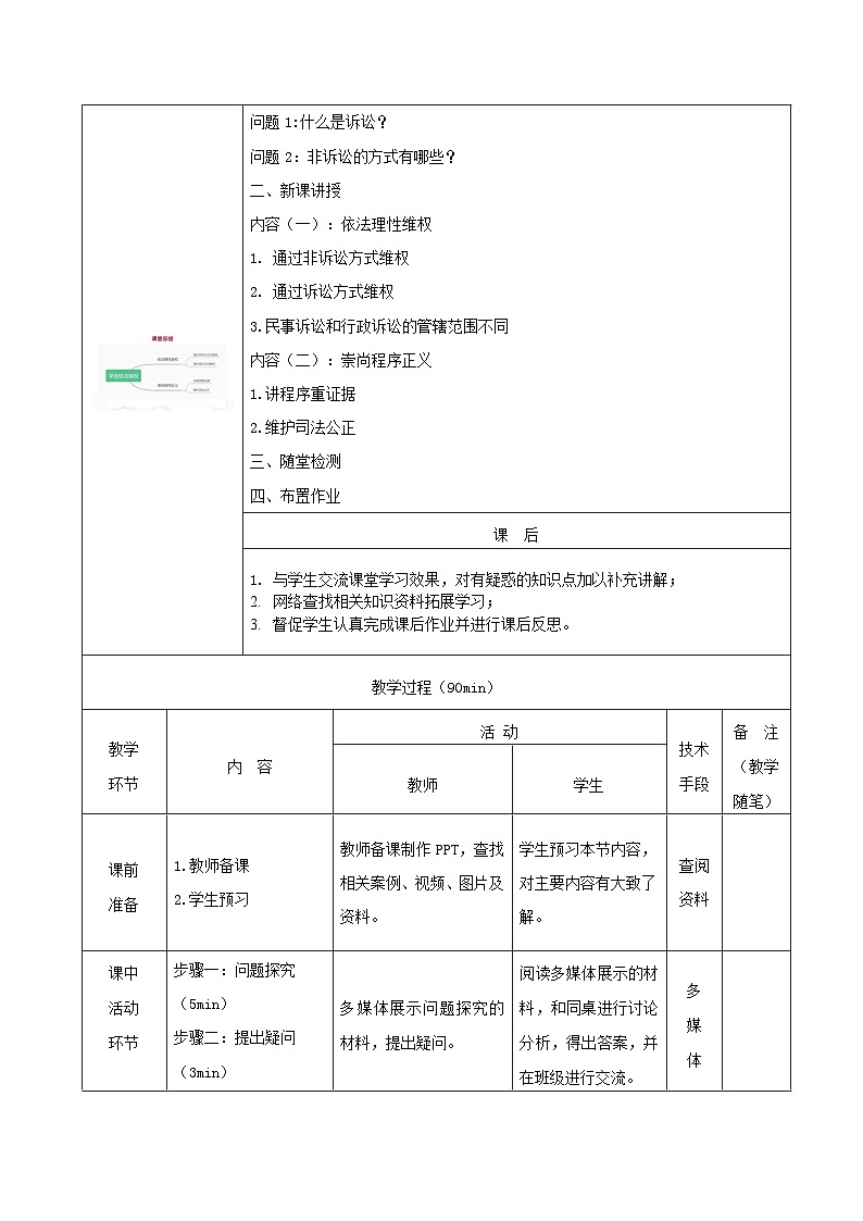部编高教版2023 中职思想政治 职业道德与法治 第13课 学会依法维权 教案第3页