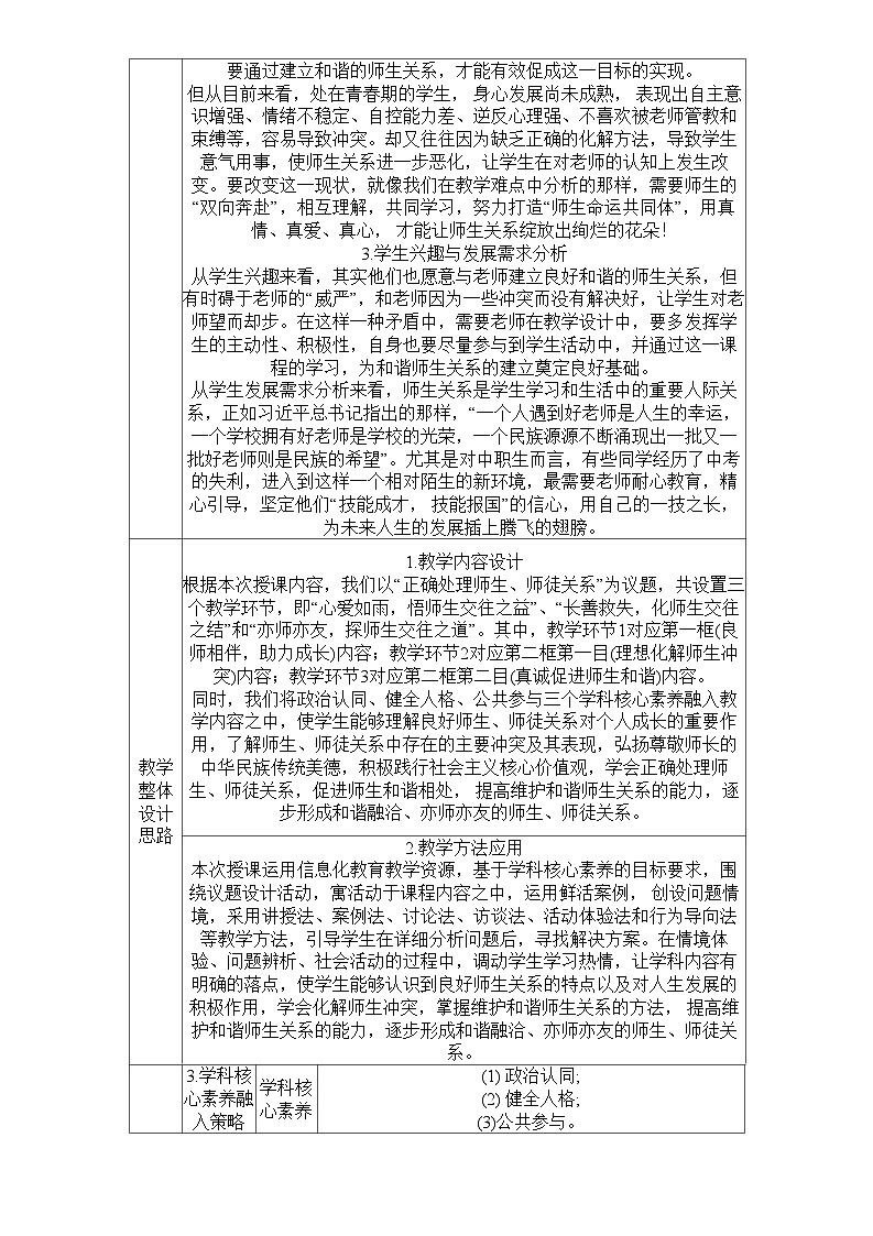 第8课 良师相伴 亦师亦友（教学设计）-【中职专用】中职思想政治《心理健康与职业生涯》同步教学精品教学设计（高教版2023·基础模块）03