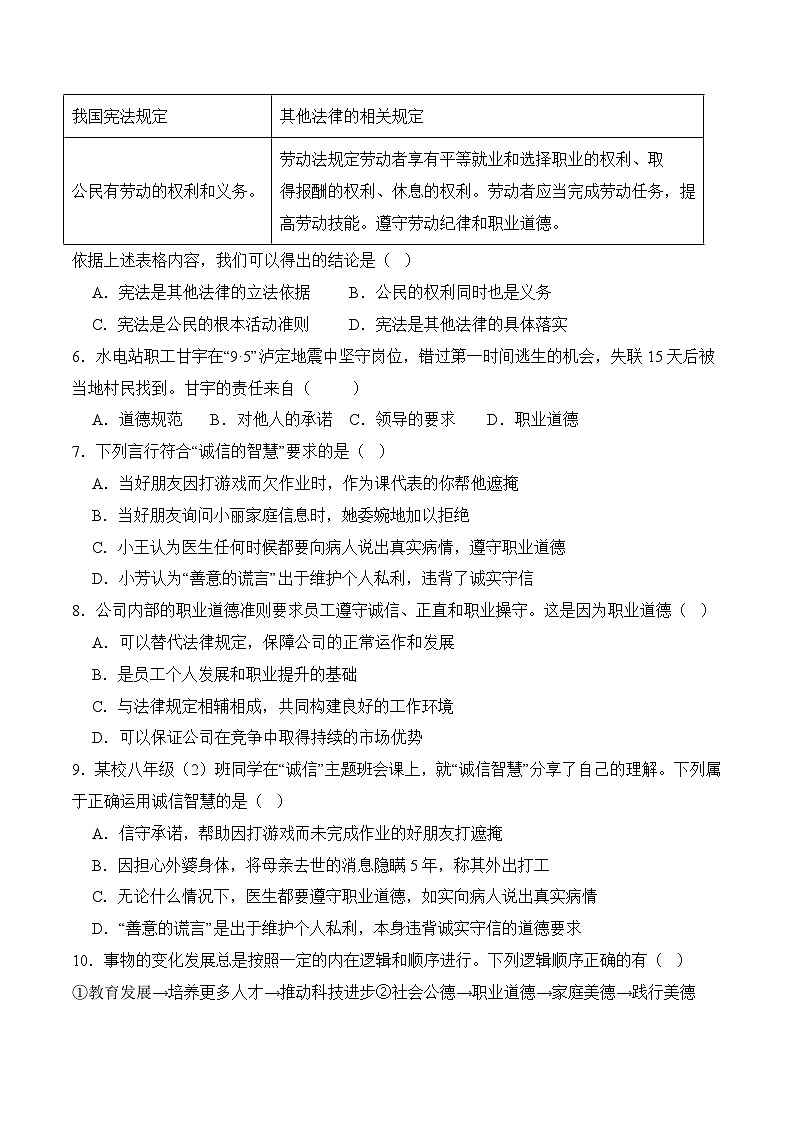 3.1新时代呼唤高素质劳动者（随堂作业）-【中职名师课堂】高二思想政治《职业道德与法治》同步备课示范课件＋作业（高教版2023·基础模块）02