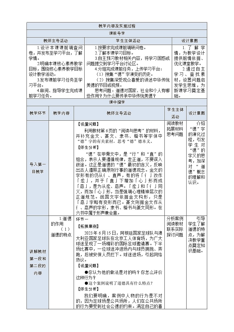 部编高教版2023 中职职业道德与法治第1课第1课时 《传承中华民族优良道德传统》教案02